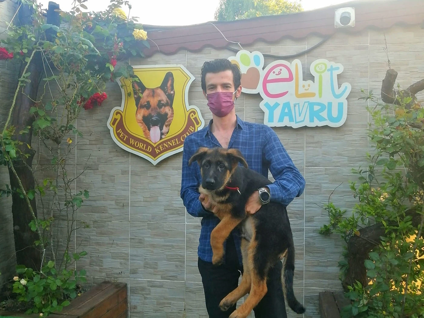 Yasin Bey Alman Çoban yavrusuna kavuştu